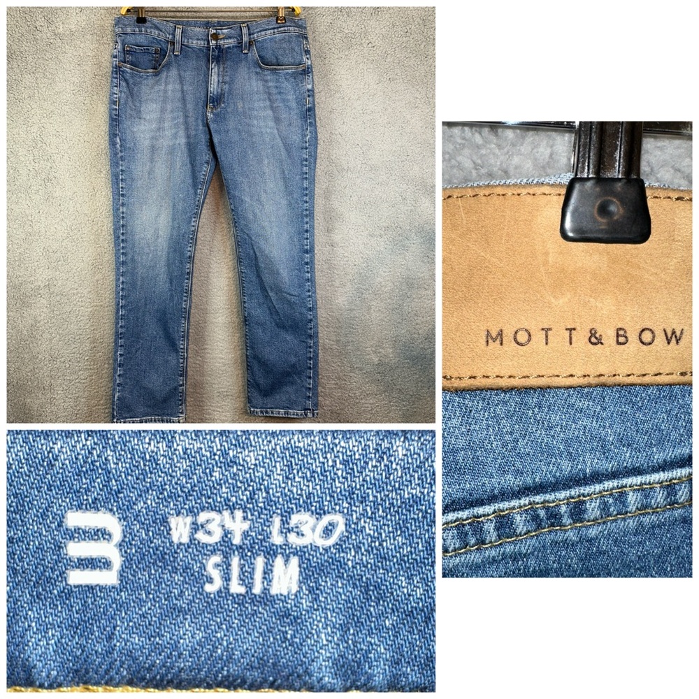 Mott & Bow Men’s Slim Jeans in Medium Blue